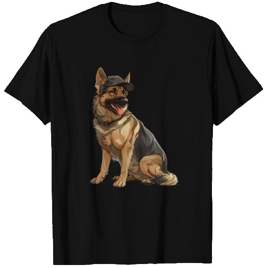 German Shepherd Dog Baseball Cap Sports Team Animal T-Shirts