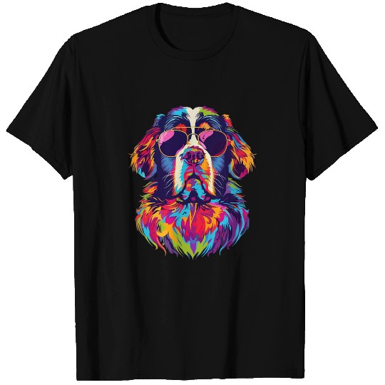 Saint Bernard Lovers Design Pop Art Funny St Bernard Dog T-Shirts