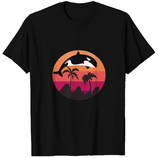 Orca Family vintages Retro ArtKiller Whale Familyfunny T-Shirts