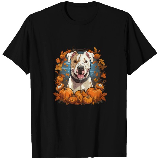 Pumpkin Dogo Argentino Dog Halloween Thanksgiving T-Shirts