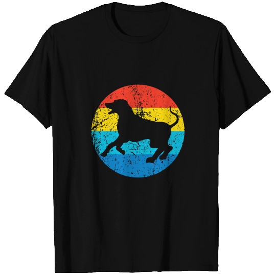 Rhodesian Ridgeback Dog Breed Silhouette Retro 1970s Circle T-Shirts