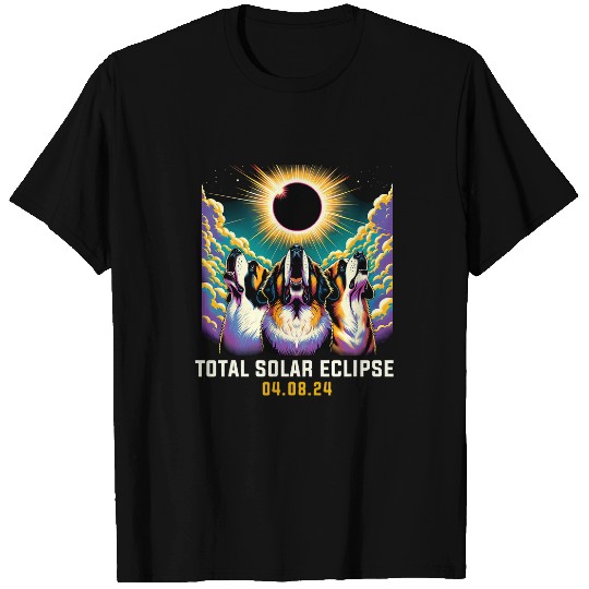 Saint Bernard Dog Howling At Solar Eclipse T-Shirts