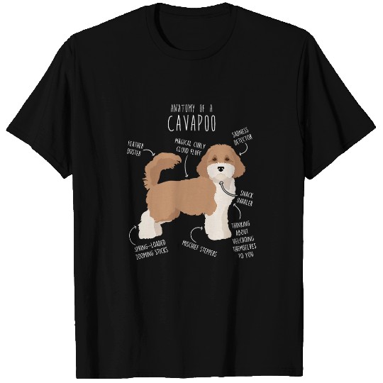 Parti Cavapoo Dog Anatomy Cute Funny Cavoodle Pet Mom Dad T-Shirts
