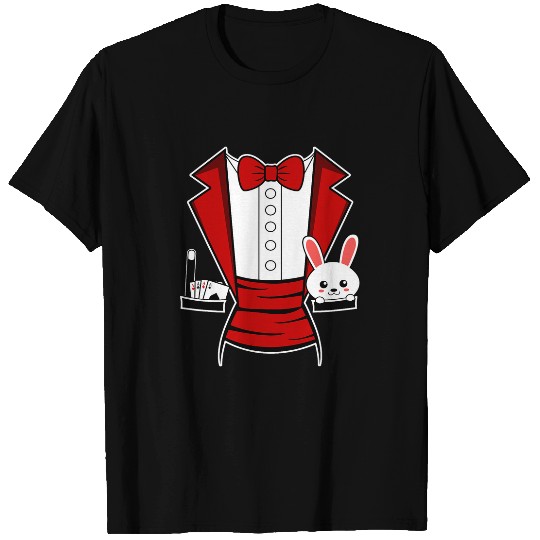 Kids Adult Halloween Magician Costume Tuxedo Magic Show Men T-Shirts