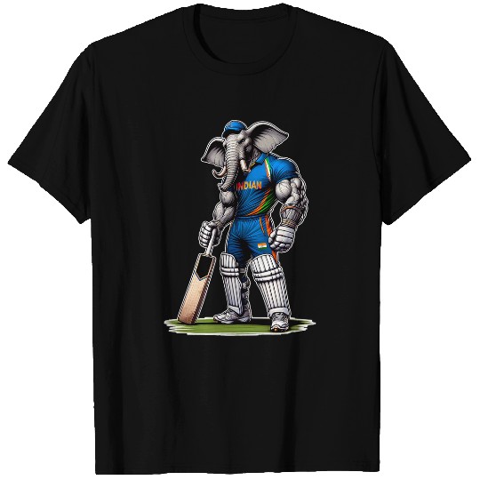 India Elephant Cricket Player Cricketer T-Shirts