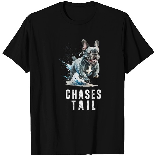 Funny Frenchie Chases Tail Funny French Bulldog 3 T-Shirts
