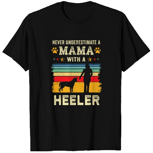 Retro Red Blue Heeler Mama Gift Australian Cattle Dog Mom T-Shirts
