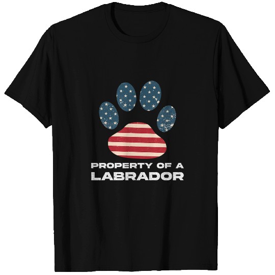 Property Of A Labrador American Flag Labrador Dog Lover T-Shirts