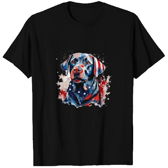 Patriotic Labrador Retriever Dog American Flag T-Shirts