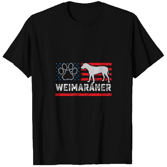 Weimaraner dog pet lover vintages American vintages flag T-Shirts
