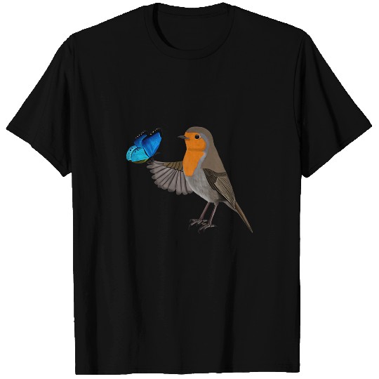 Robin Bird Garden Butterfly Ornithologist Biologist T-Shirts