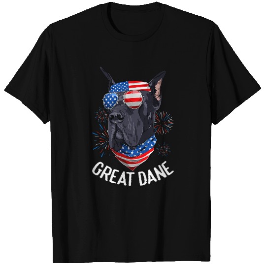 Patriotic Great Dane 4th of July USA Funny Great Dane T-Shirts