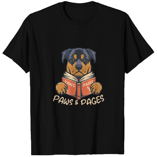 Paws and Pages Book reading Rottweiler T-Shirts