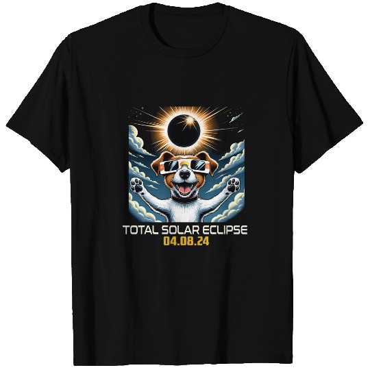 Jack Russell Terrier Dog Selfie Solar Eclipse T-Shirts