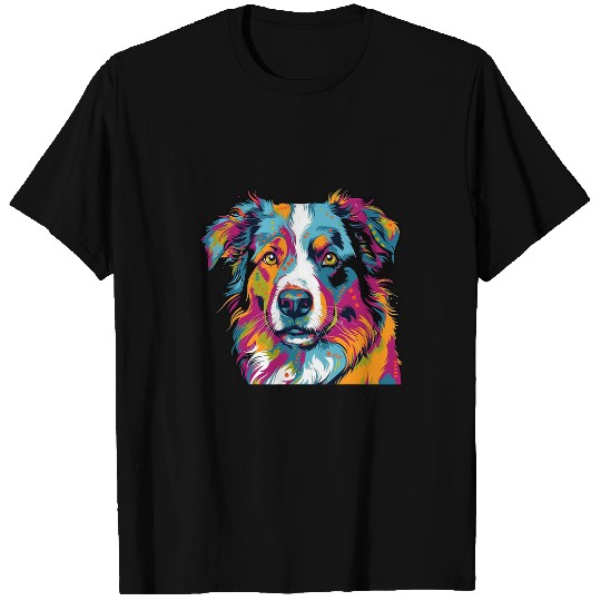PopPups Artistry Cute Australian Shepherd PopArt T-Shirts