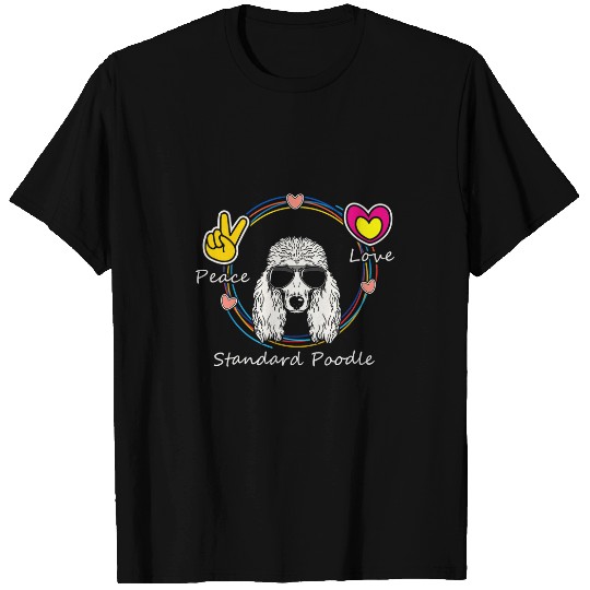Peace Love and Standard Poodle Cute Dog Lovers for Mothers T-Shirts