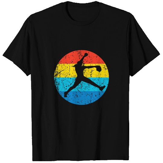 Softball Pitcher Softball Retro 1970s Style Circle T-Shirts