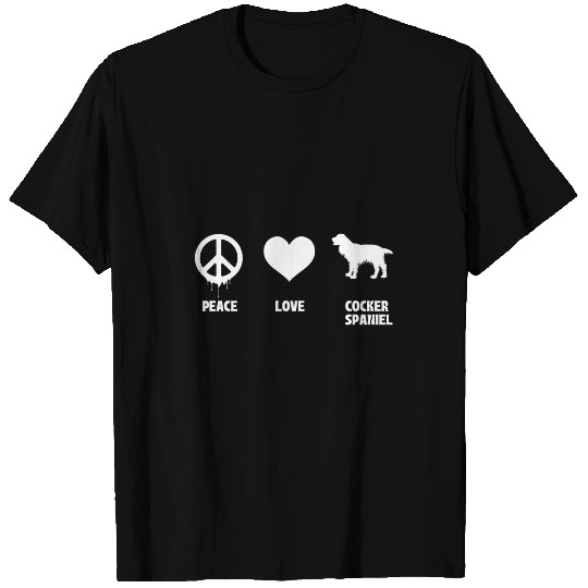 Peace Love Cocker Spaniel Animal Pet Lover Dog Owner T-Shirts