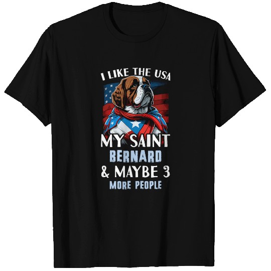 Patriotic Saint Bernard Outfit USA Saint Bernard T-Shirts