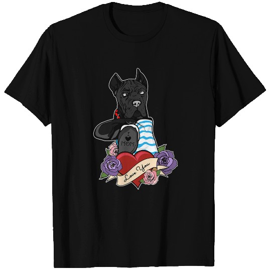 I Love Mom Tattoo Design I Funny Cane Corso Mom T-Shirts