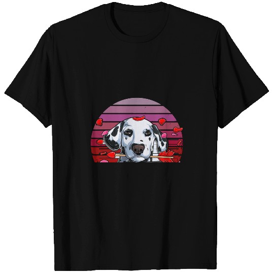 funny valentines day dalmatian dog mugshot Dog Lovers T-Shirts