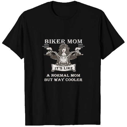 Retro Biker Mom Cool Woman Riding Motorcycle T-Shirts