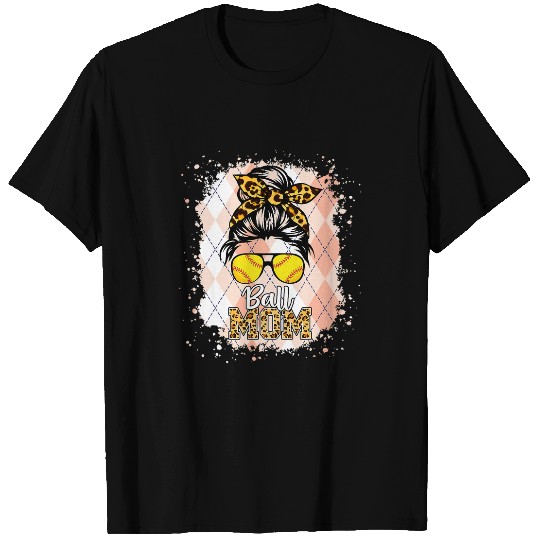 Mom Softball Leopard Softball Leopard Son Mothers Day 1 T-Shirts