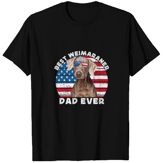 Weimaraner Dad For Men American Flag Weimaraner Weim Dad Dog T-Shirts