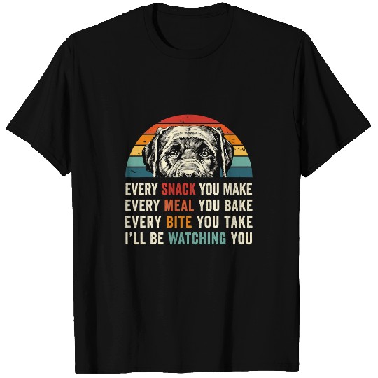 Retro Every snack you make Every meal you bake Black Lab Dog T-Shirts