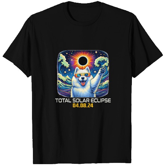 Samoyed Dog Taking Selfie Solar Eclipse T-Shirts