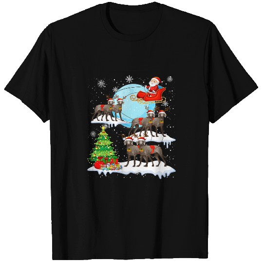 Weimaraner Dog Reindeer Christmas Cute Christmas T-Shirts