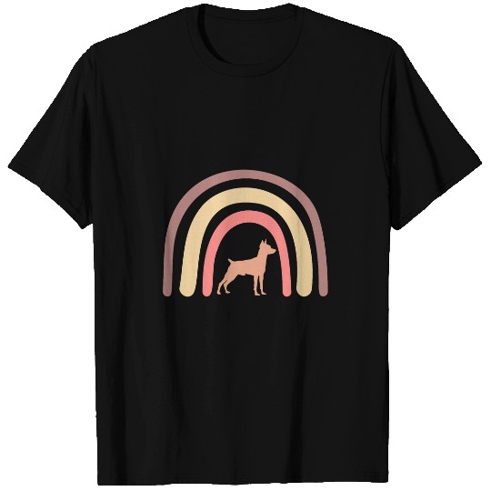 Miniature Pinscher Dog Mom Dad Pet Cute Rainbow Boho Pink 1 T-Shirts