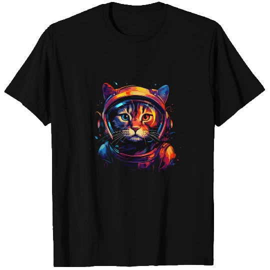 Space Cat Astronaut Cat Galaxy Kitten Graphic T-Shirts