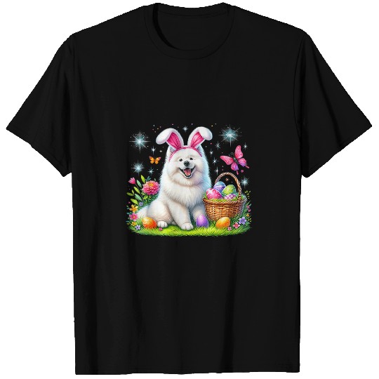 Samoyed dog Easter egg basket tee adorable combo T-Shirts
