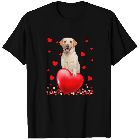 Funny Labrador Lab Dog Love Hearts Labrador Dog Valentines Puppy Lover T-Shirts