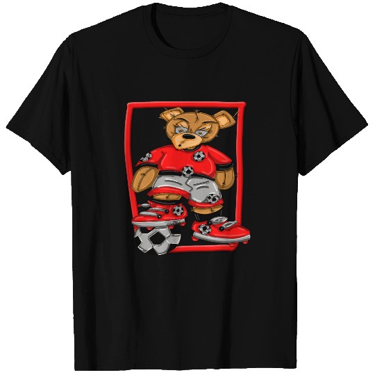 Teddy Bear Playing Soccer by Street Artist Zamiro 2 T-Shirts