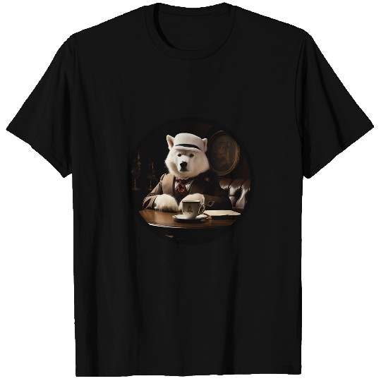 Samoyed English Gentleman Funny Dog Victorian T-Shirts