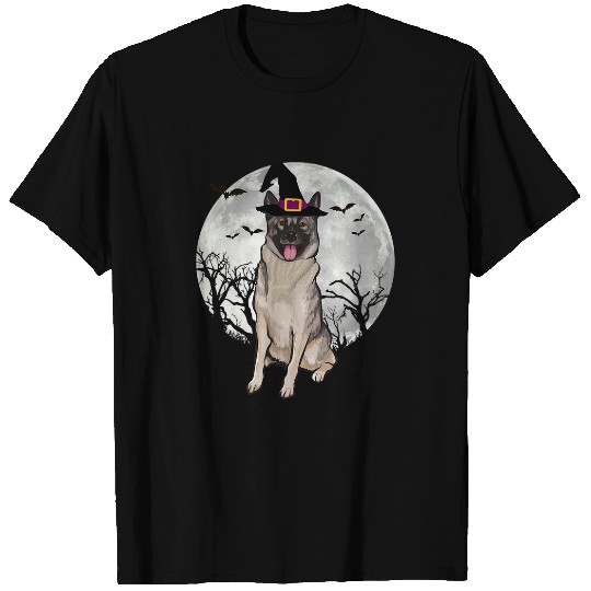 Discover Scary Norwegian Elkhound Dog Witch Hat Halloween T-Shirts