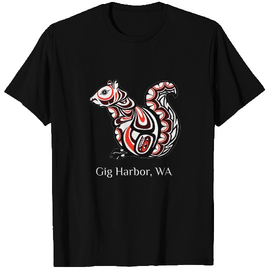 Tribal Squirrel Gig Harbor WA PNW Native American Indian T-Shirts