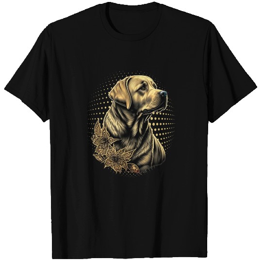 Discover Labrador Lab Dog Yellow Golden Labrador Cute Drawn Lab Dog 3 T-Shirts