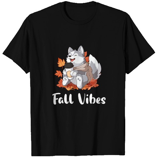 Husky Fall Vibes Funny Dog Pumpkin Spice Latte T-Shirts
