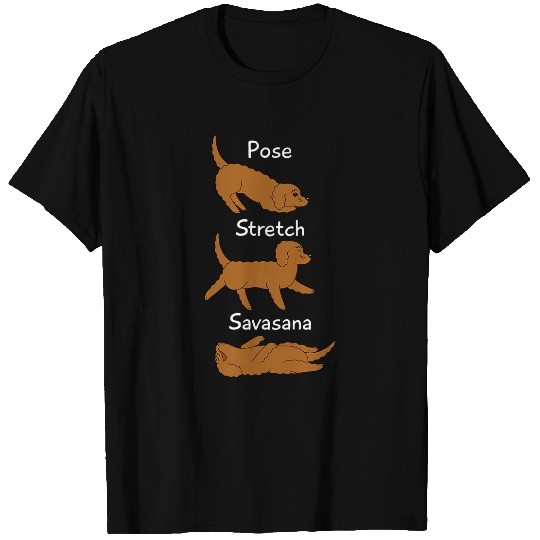 Pose Stretch Savasana Goldendoodle Dog T-Shirts