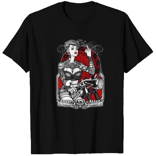 Punk Girl Biker Dark Art Grunge Goth Gothic Girl Horror T-Shirts