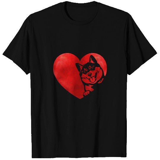 Dog Shiba Inu Cute Hearts Shiba Inu Dog Puppy Lover Valentines Day T-Shirts