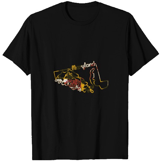 Maryland Map Flag of Maryland Family Vacation Camping T-Shirts
