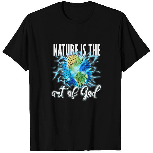 Planet Earth Sunflower Art Earth Day Save Nature Lover Gift T-Shirts