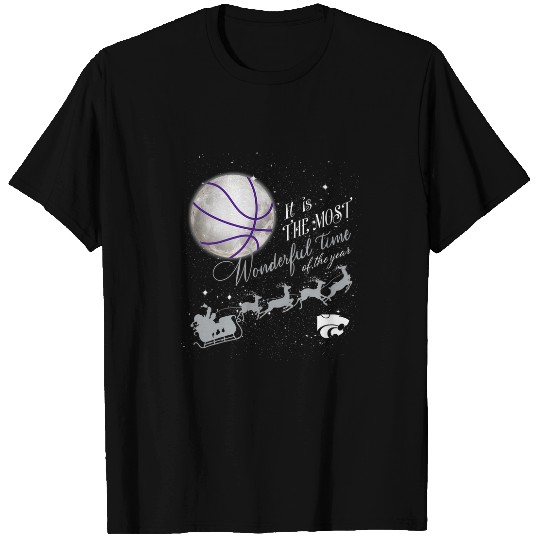 Kansas State Wildcats xmass Santa And The Moon Basketball T-Shirts