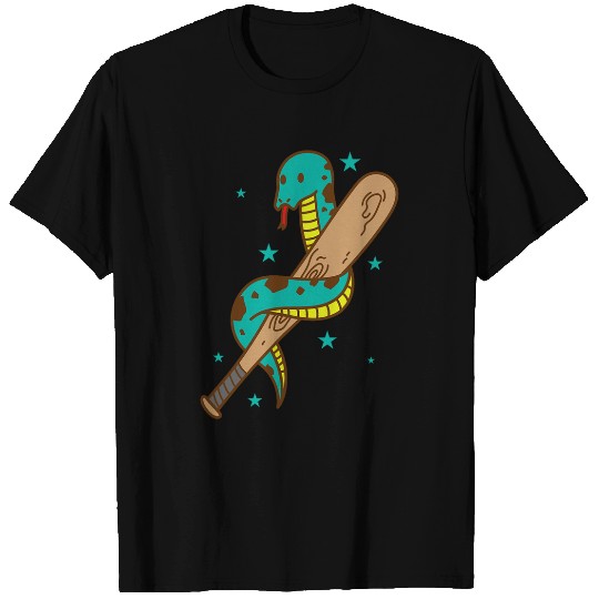 Snake playing Baseball Reptile Animal Zoo T-Shirts