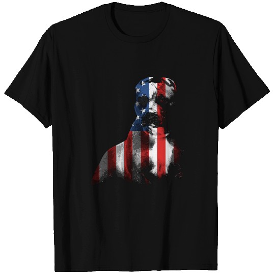 Discover Pit Bull Terrier Dog 4th of July American Flag Patriotic 1 T-Shirts