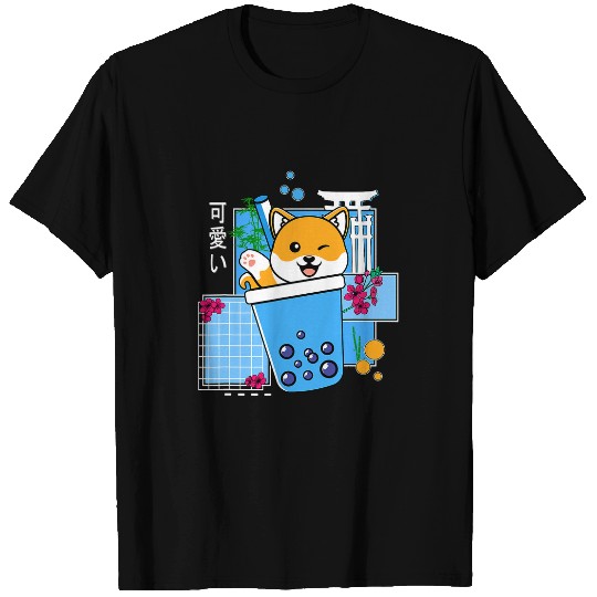 Discover Dog Shiba Inu Boba Bubble Tea Cute Anime Neko Kawaii for Girls T-Shirts